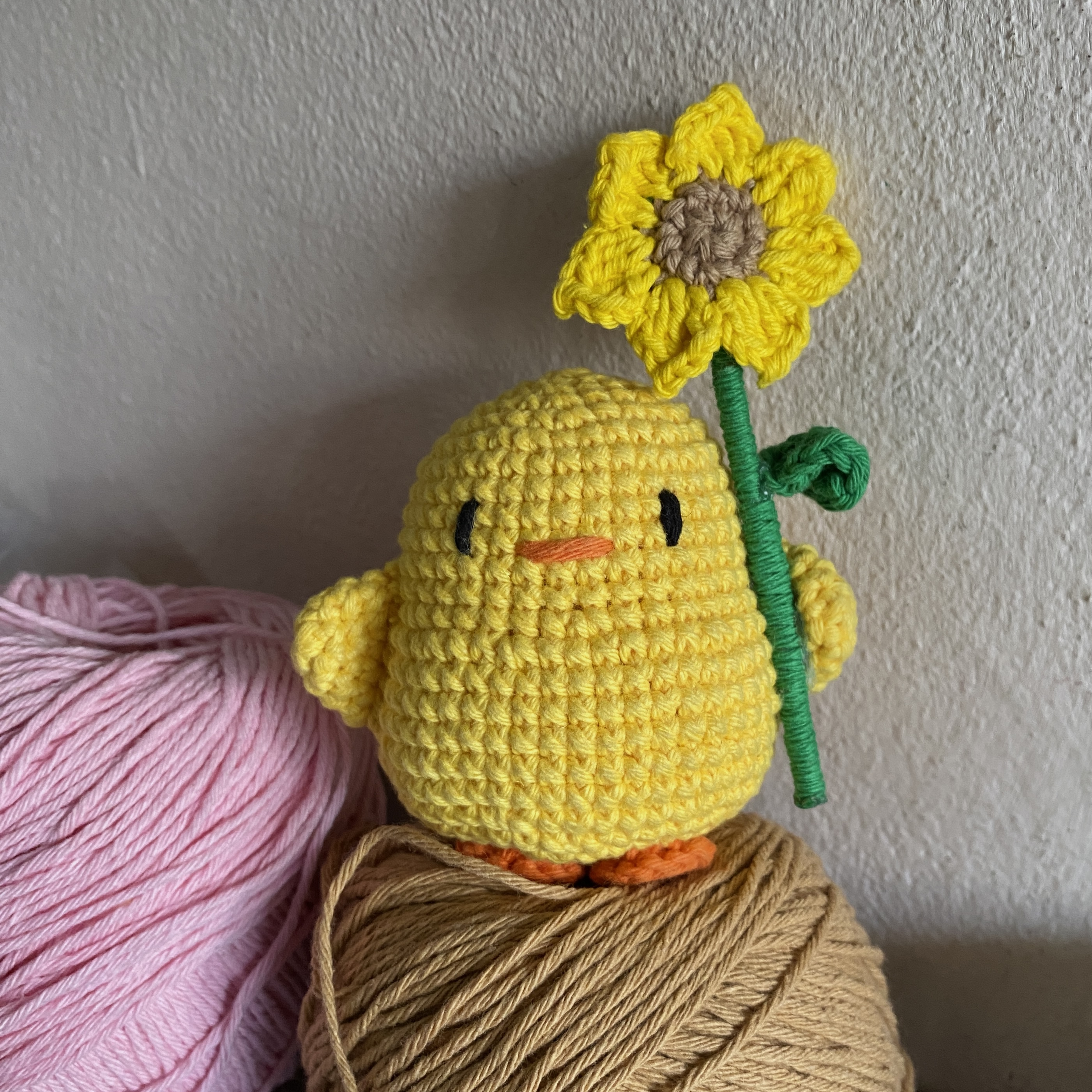 pollito con girasol